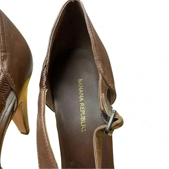Banana Republic Brown Open Toe  Heels Size 7 - Picture 7 of 9